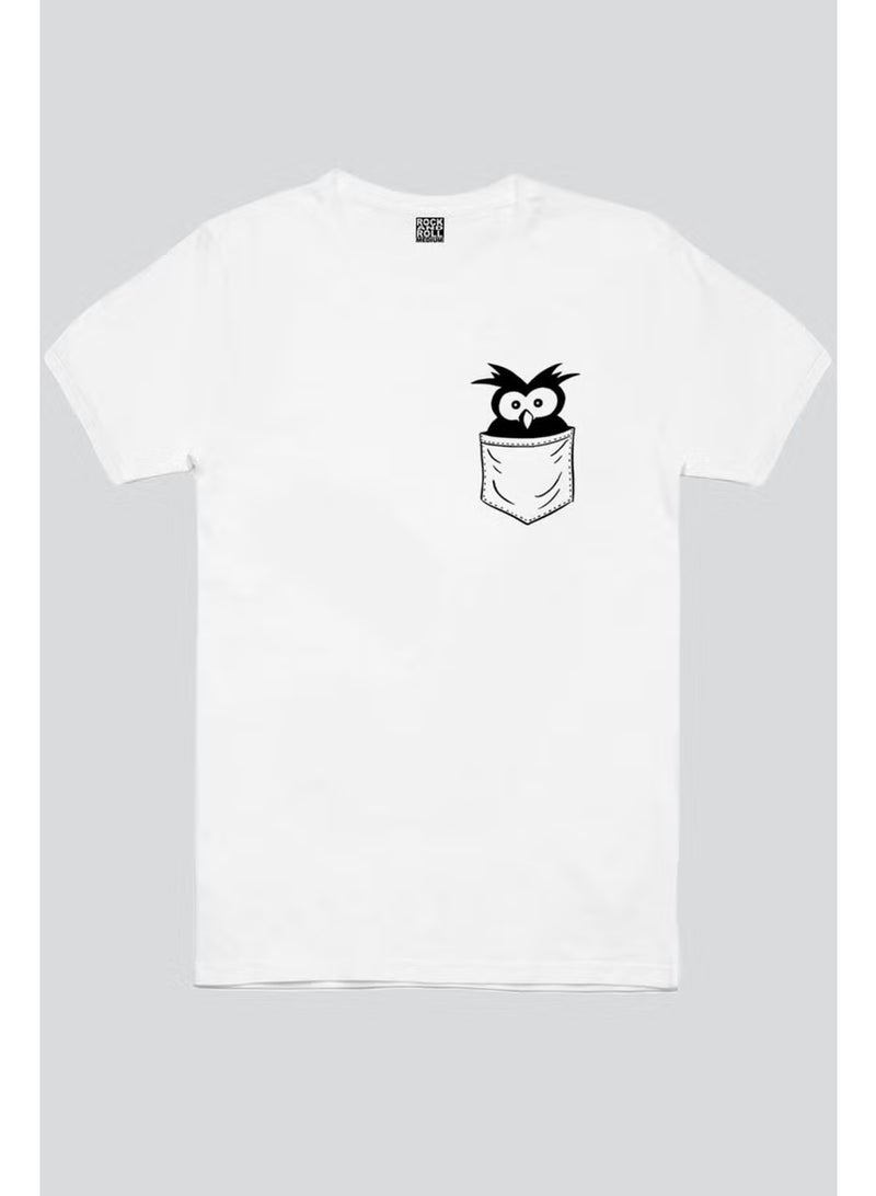 Rock&Roll Surprised Bird in the Pocket White Short Sleeve Women's T-Shirt - Image 3